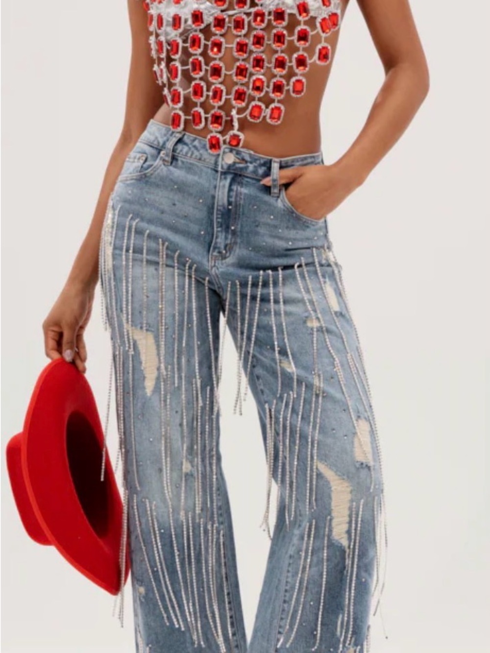 AKIRA DRIPPING IN JEWELS RELAXED FIT DENIM JEANS Size 2828